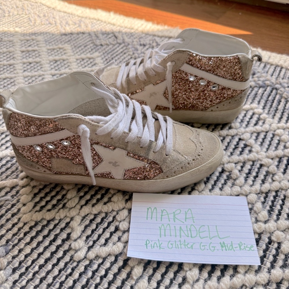 Golden Goose Pink Glitter / Suede / Pearl Sneakers - 36